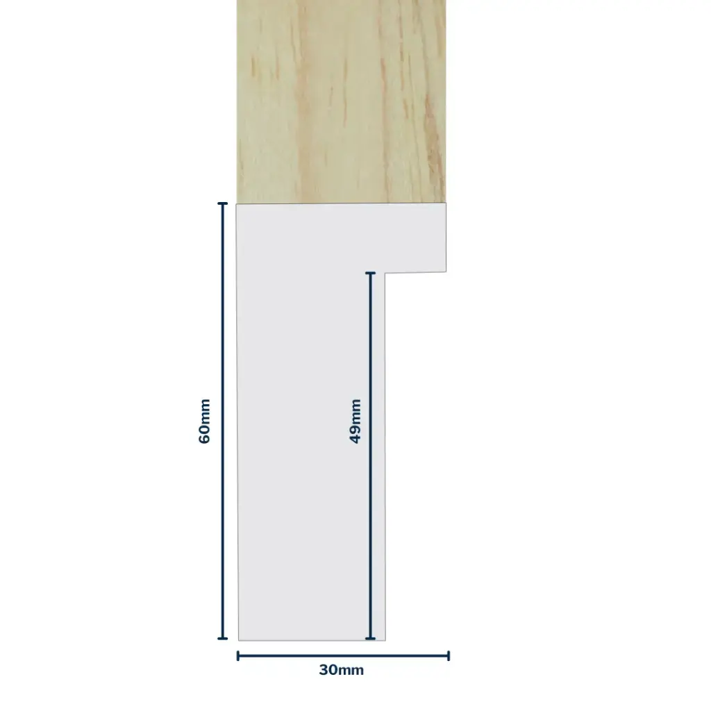 Wood Moulding W 30 X H 60 X L 2900mm Natural