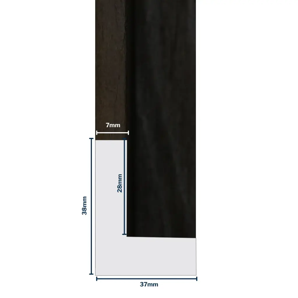 Wood Moulding W 37 X H 38 X L 2900mm Dark Coffee (Canvas Floater 27mm) 7mm Face