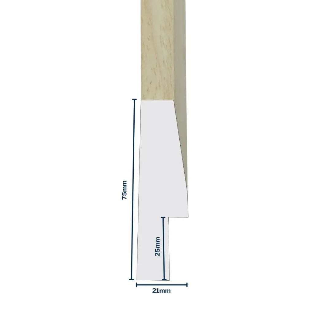 Wood Moulding W 13 X H 75 X L 2900mm Natural