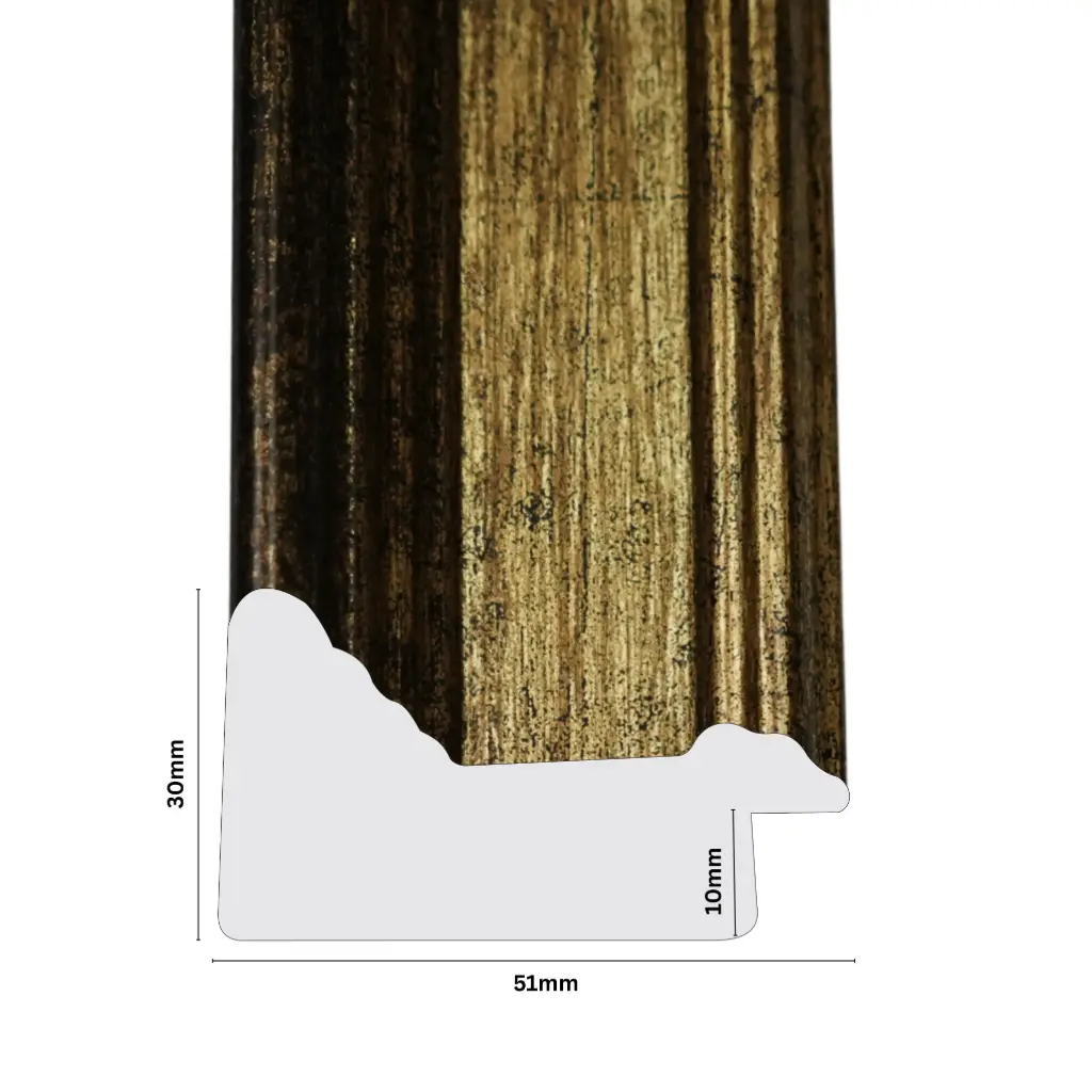 PS Moulding W 51 X H 30 X L 2900mm Antique Gold
