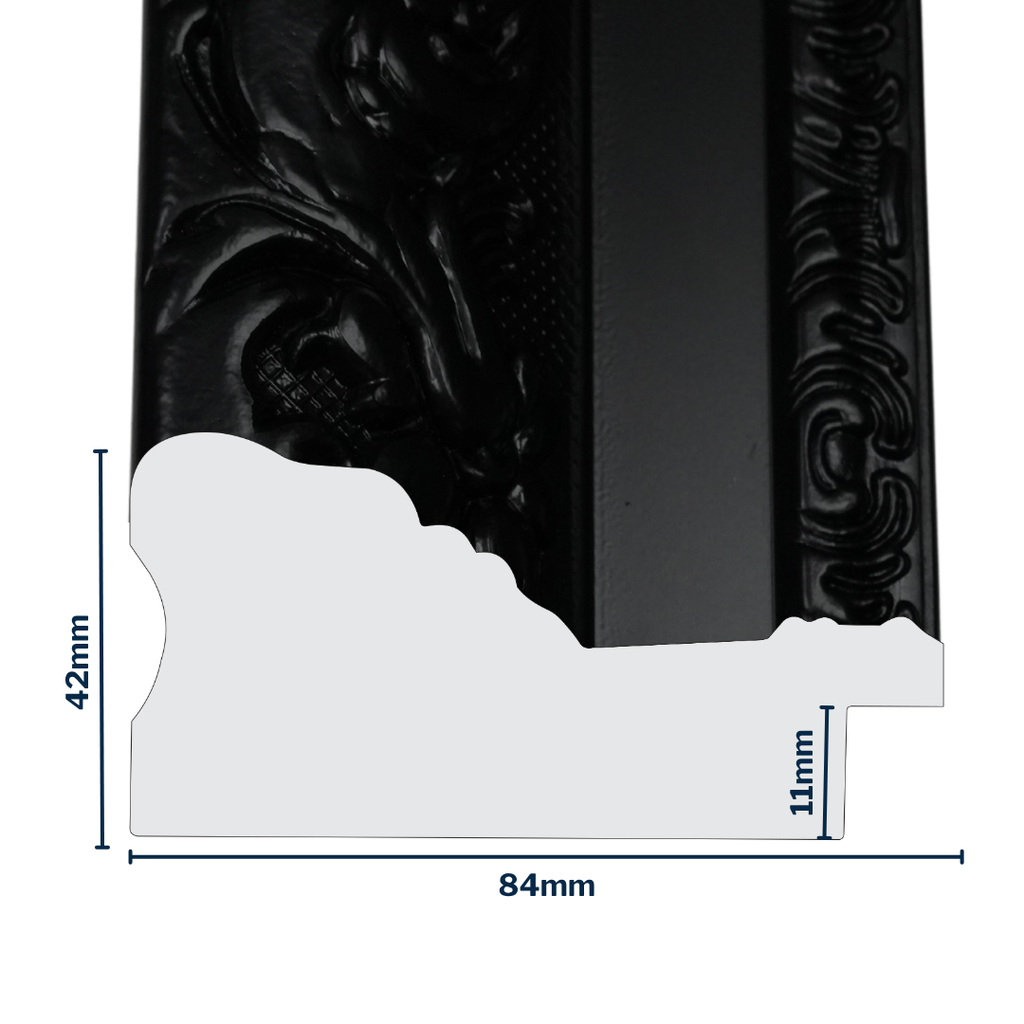 Q-Moulding W 84 X H 42 X L 2900mm Black