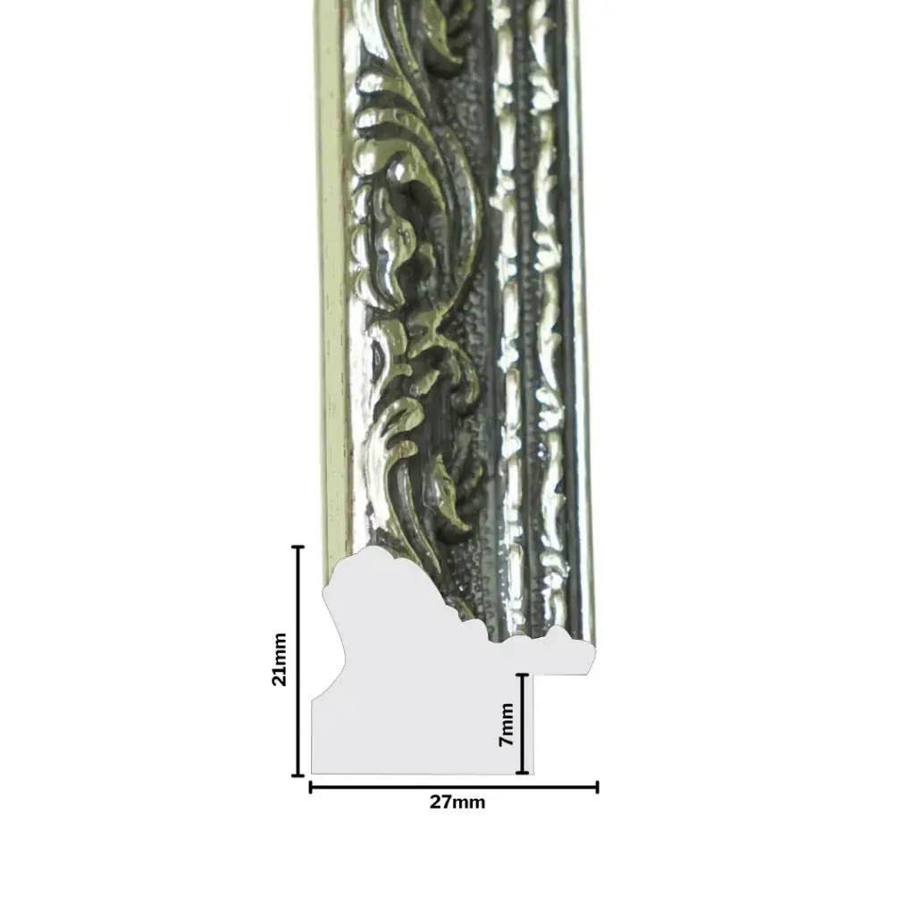 PS Moulding W 27 X H 21 X L 2900mm German Silver