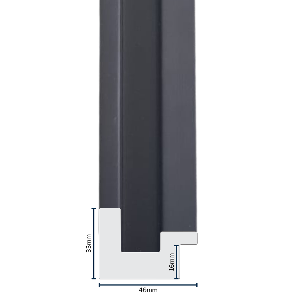PS Moulding W 46 X H 33 X L 2900mm Matt Black