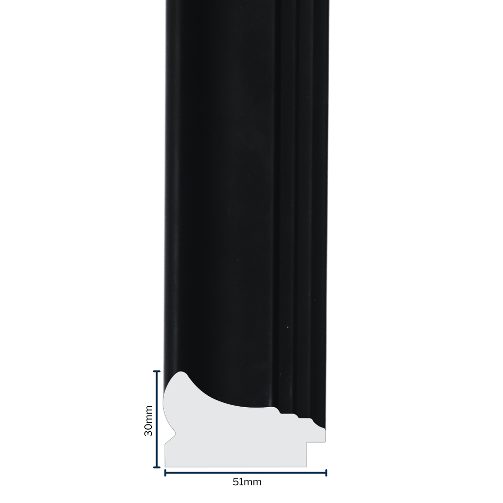 PS Moulding W 51 X H 30 X L 2900mm Matt Black