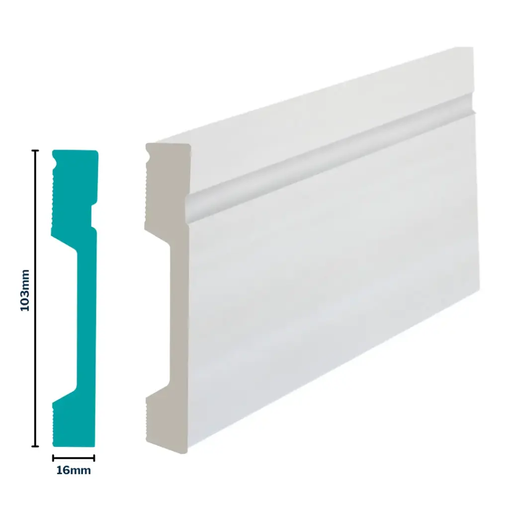HDPS Skirting H 103 X W 16 X L 2700mm Natural 