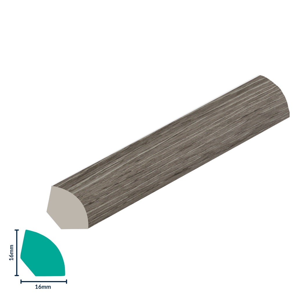 HDPS Quarter Round H 16 X W 16 X L 2700mm Oaked Grey 