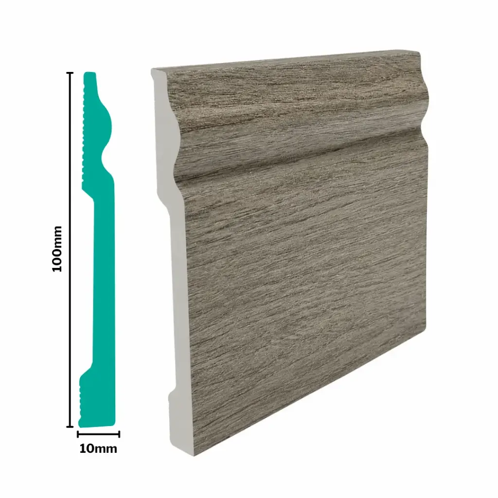 HDPS Skirting H 100 X W 10 X L 2700mm Nordic Ash 
