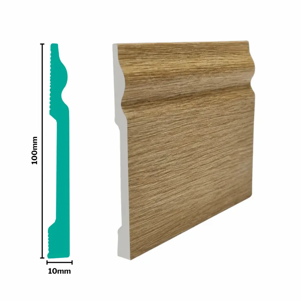 HDPS Skirting H 100 X W 10 X L 2700mm Oak