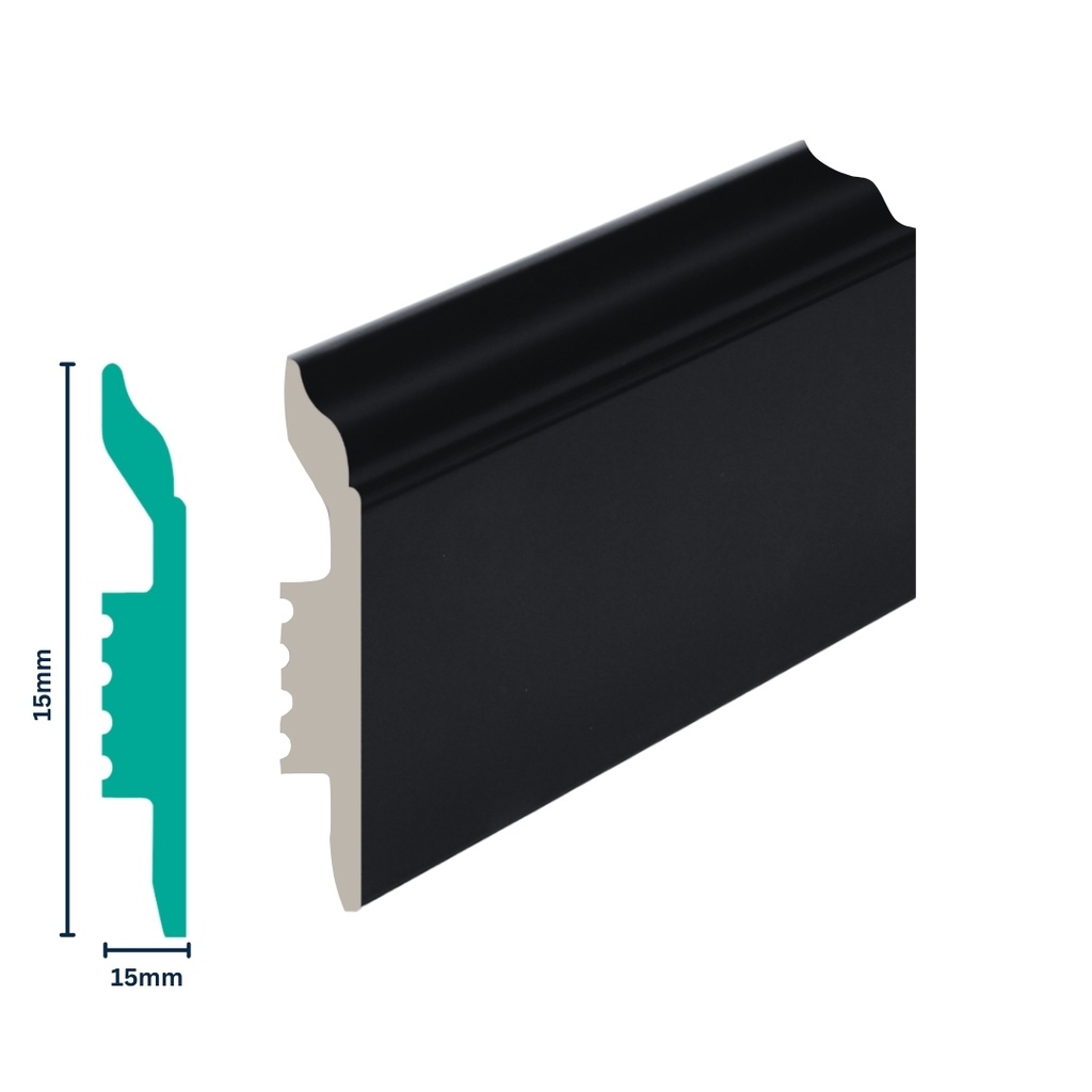 HDPS Skirting H 70 X W 15 X L 2700mm Jet Black 