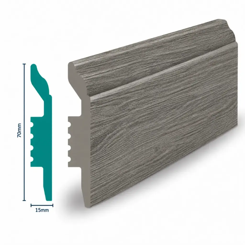 HDPS Skirting H 70 X W 15 X L 2700mm Ash