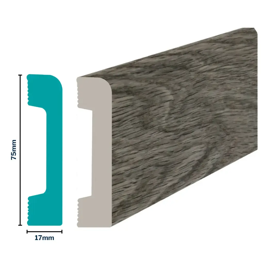 HDPS Skirting H 75 X W 17 X L 2700mm Grey