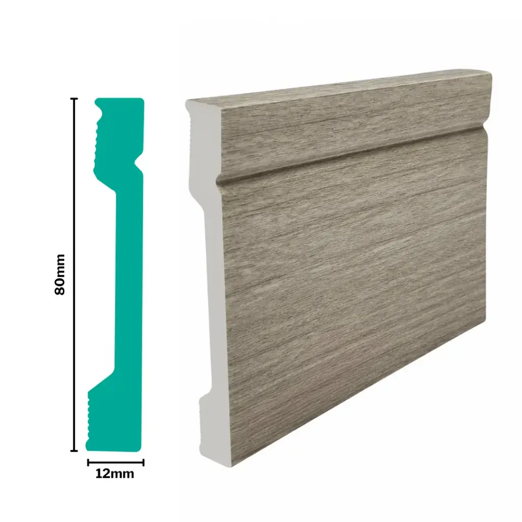 HDPS Skirting H 80 X W 12 X L 2700mm Eucalyptus 