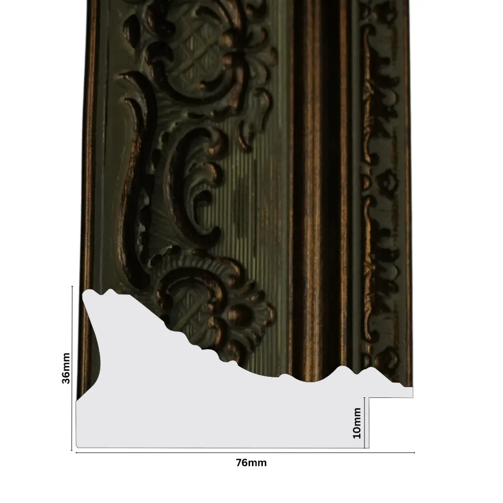 PS Moulding W 76 X H 36 X L 2900mm Green Gold