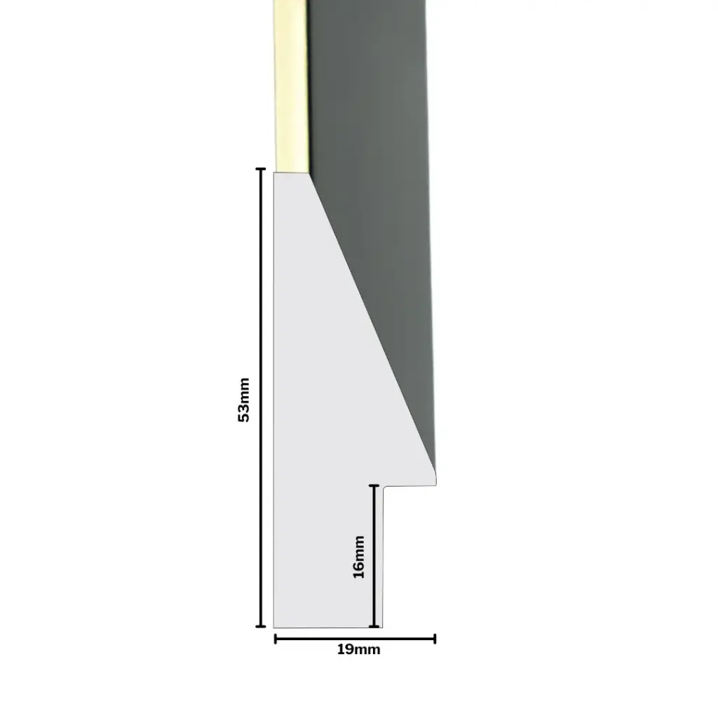 PS Moulding W 18 X H 53 X L 2900mm Black & Gold Top