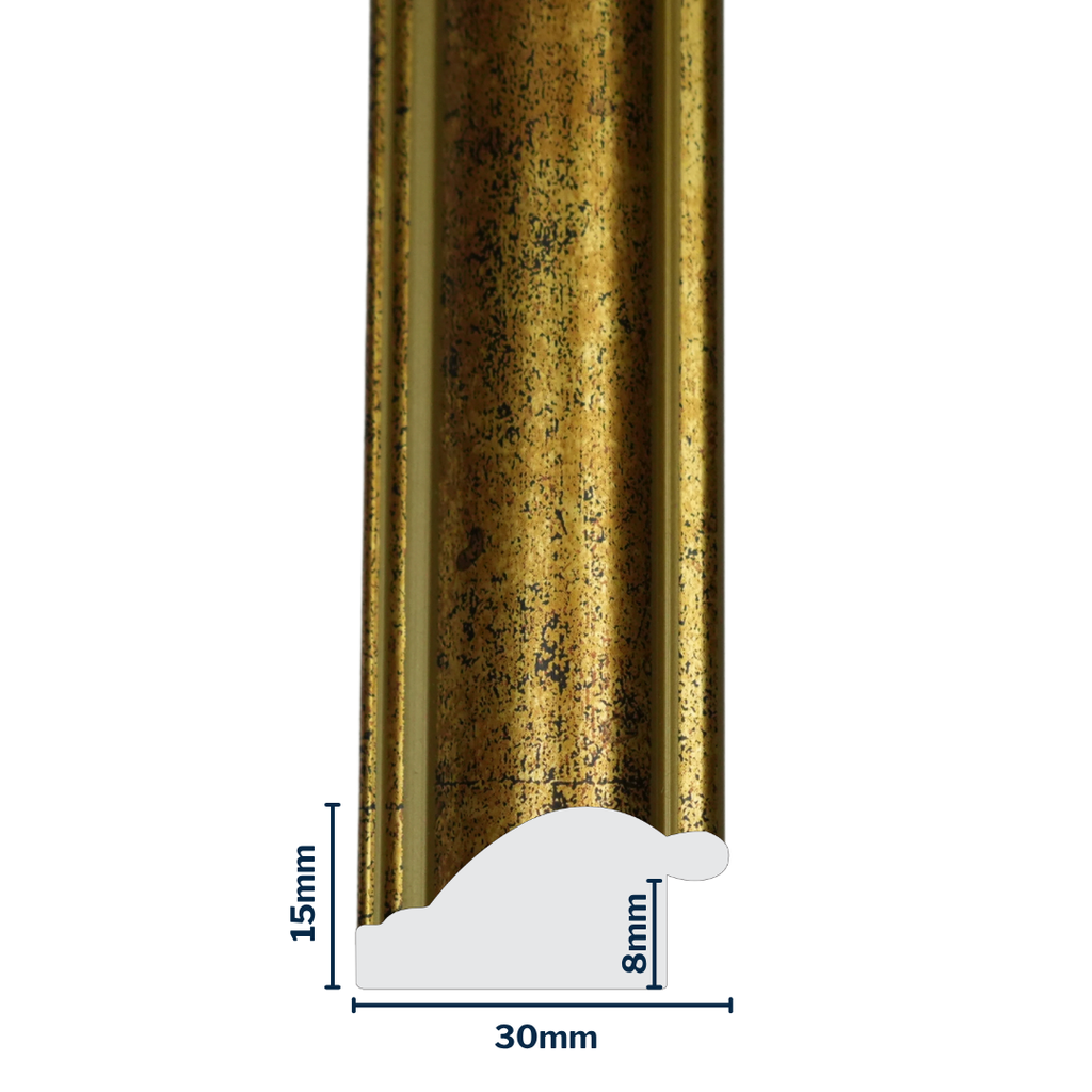 Q-Moulding W 30 X H 15 X L 2900mm Antique Gold