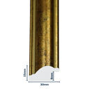 Q-Moulding W 30 X H 15 X L 2900mm Antique Gold