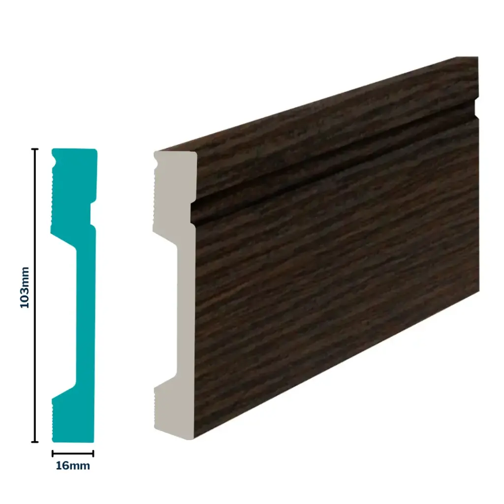 HDPS Skirting H 103 X W 16 X L 2700mm Imbuia