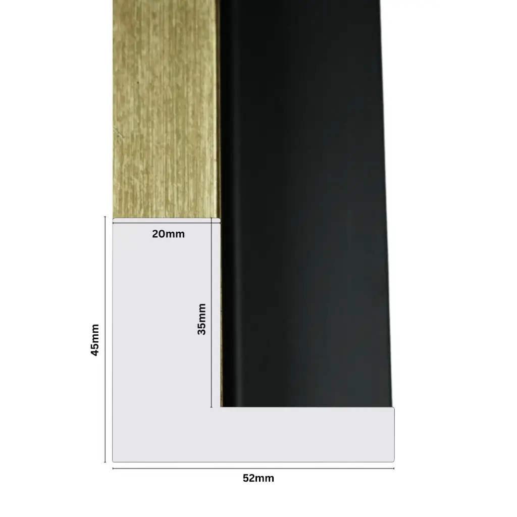 PS Moulding W 52 X H 45 X L 2900mm Gold (Canvas Floater 33mm) Dual Face 10/20mm