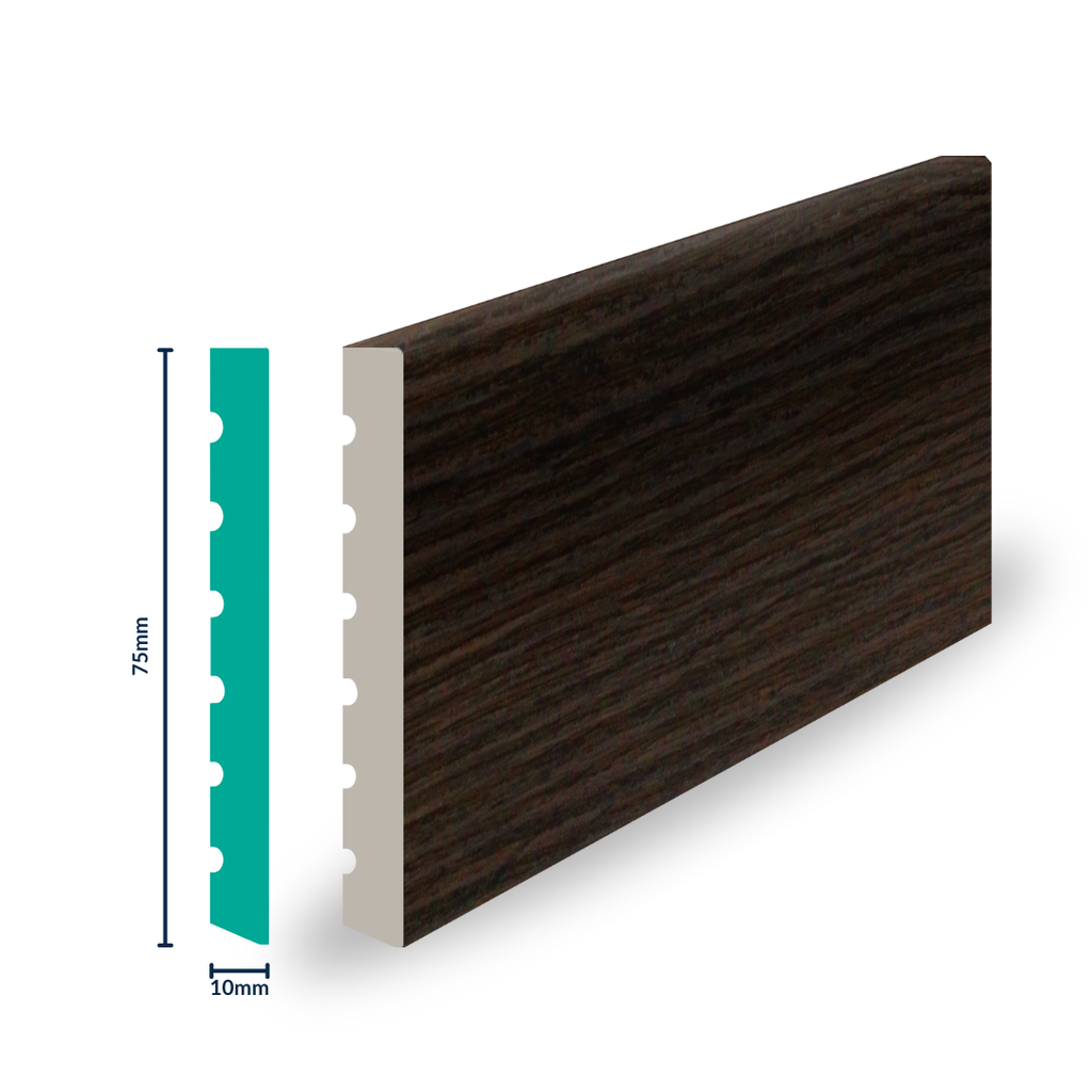 HDPS Skirting H 75 X W 10 X L 2700mm Imbuia