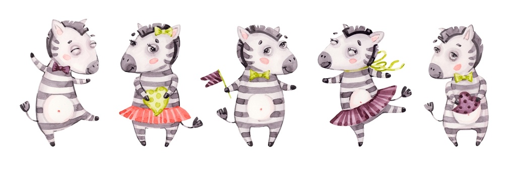 Print On Canvas Zebra Cartoon 550X1650mm