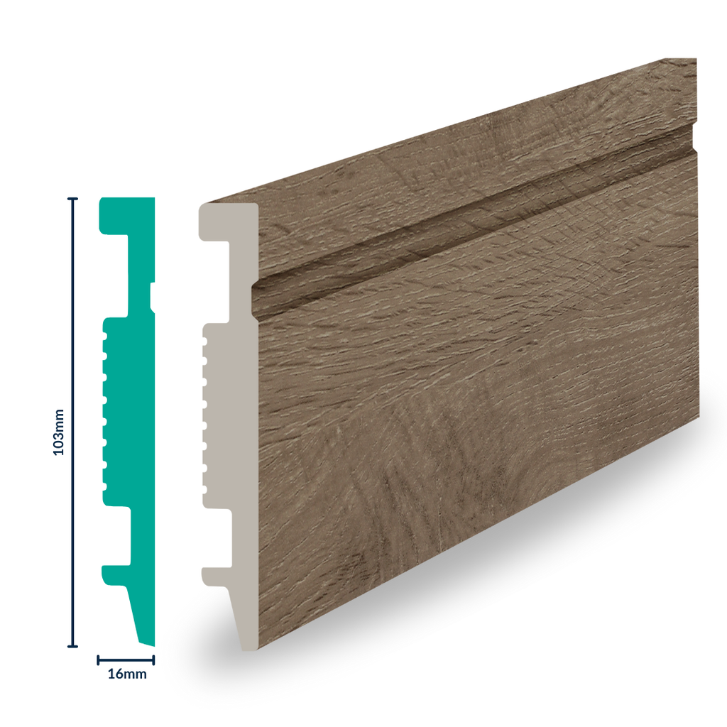 HDPS Skirting H 103 X W 16 X L 2700mm Cashew