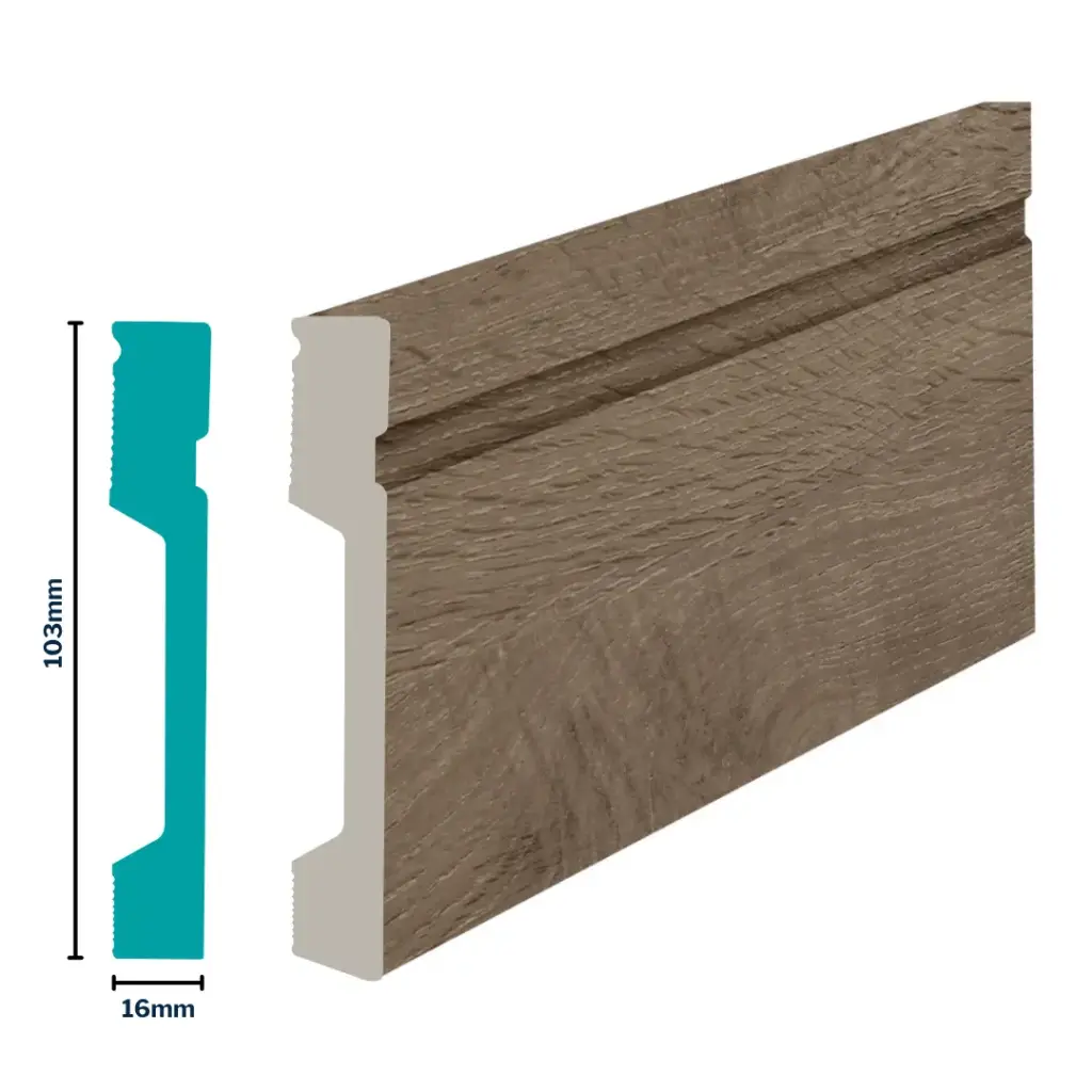 HDPS Skirting H 103 X W 16 X L 2700mm Cashew