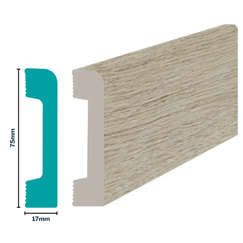 HDPS Skirting H 75 X W 17 X L 2700mm Vinatge Pine