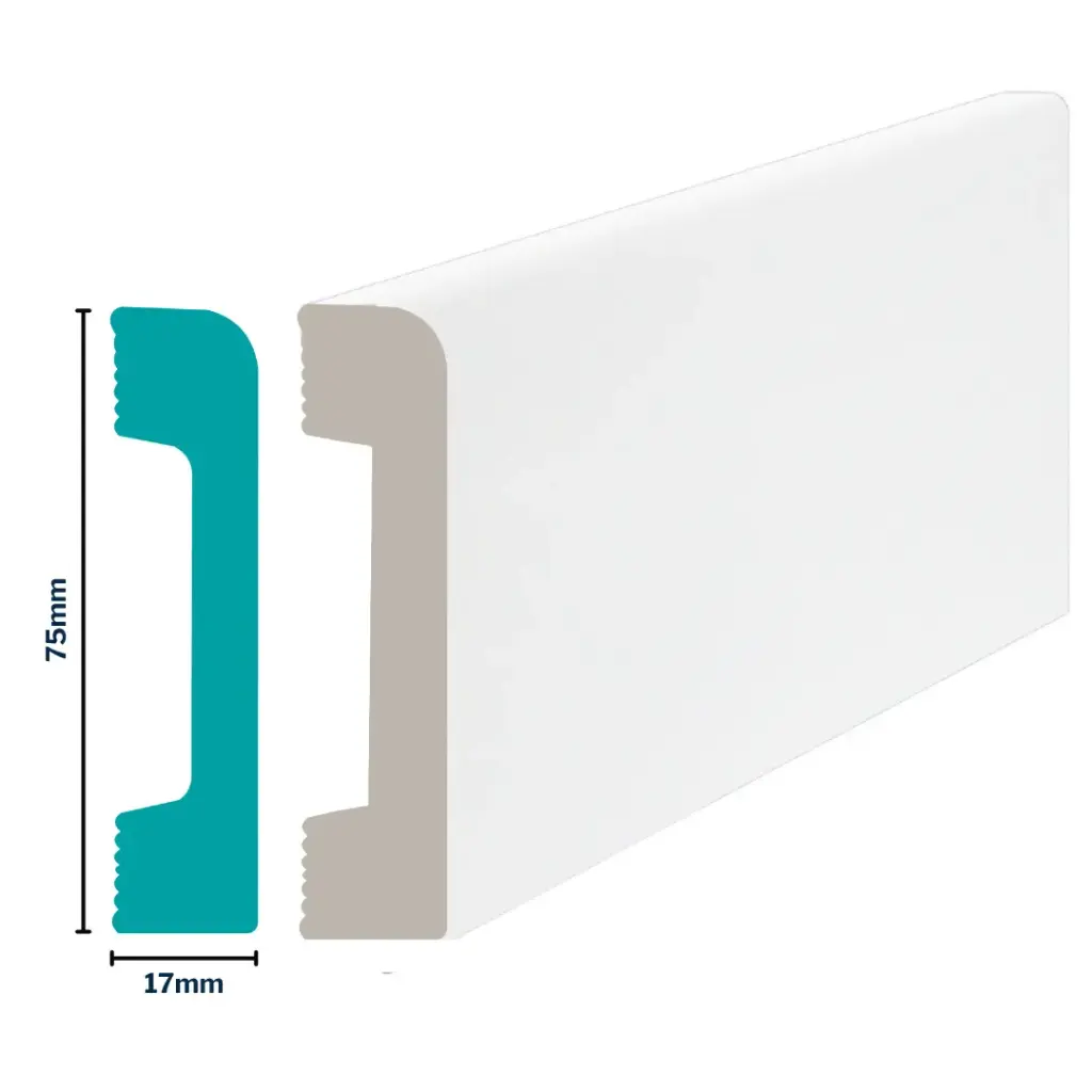 HDPS Skirting H 75 X W 17 X L 2700mm White