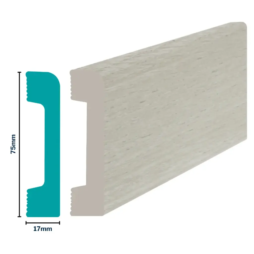 HDPS Skirting H 75 X W 17 X L 2700mm Macadamia