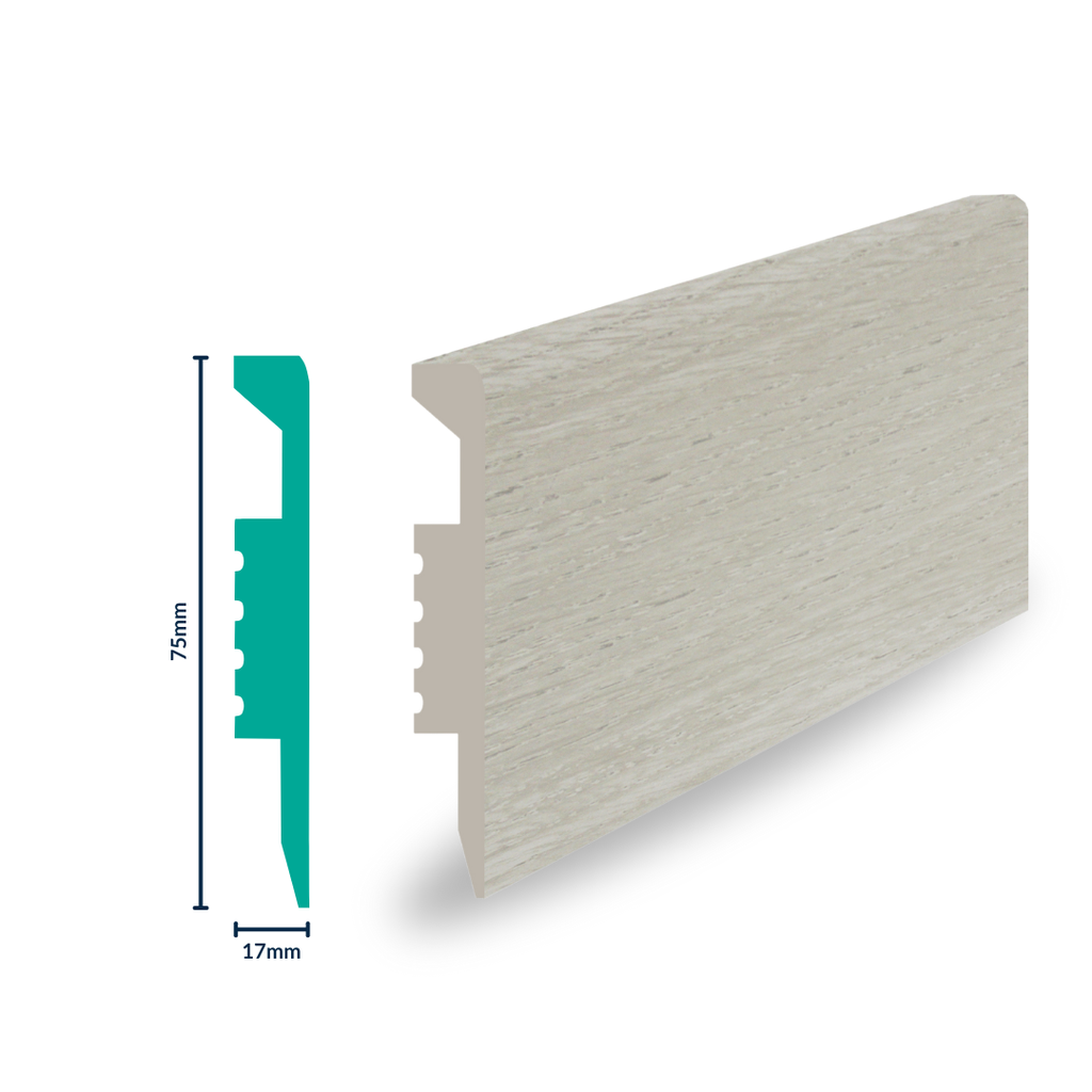 HDPS Skirting H 75 X W 17 X L 2700mm Macadamia