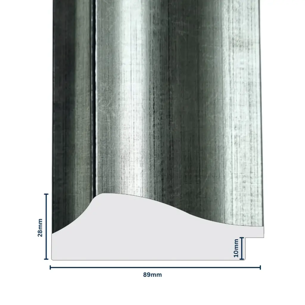 PS Moulding W 89 X H 28 X L 2900mm Silver