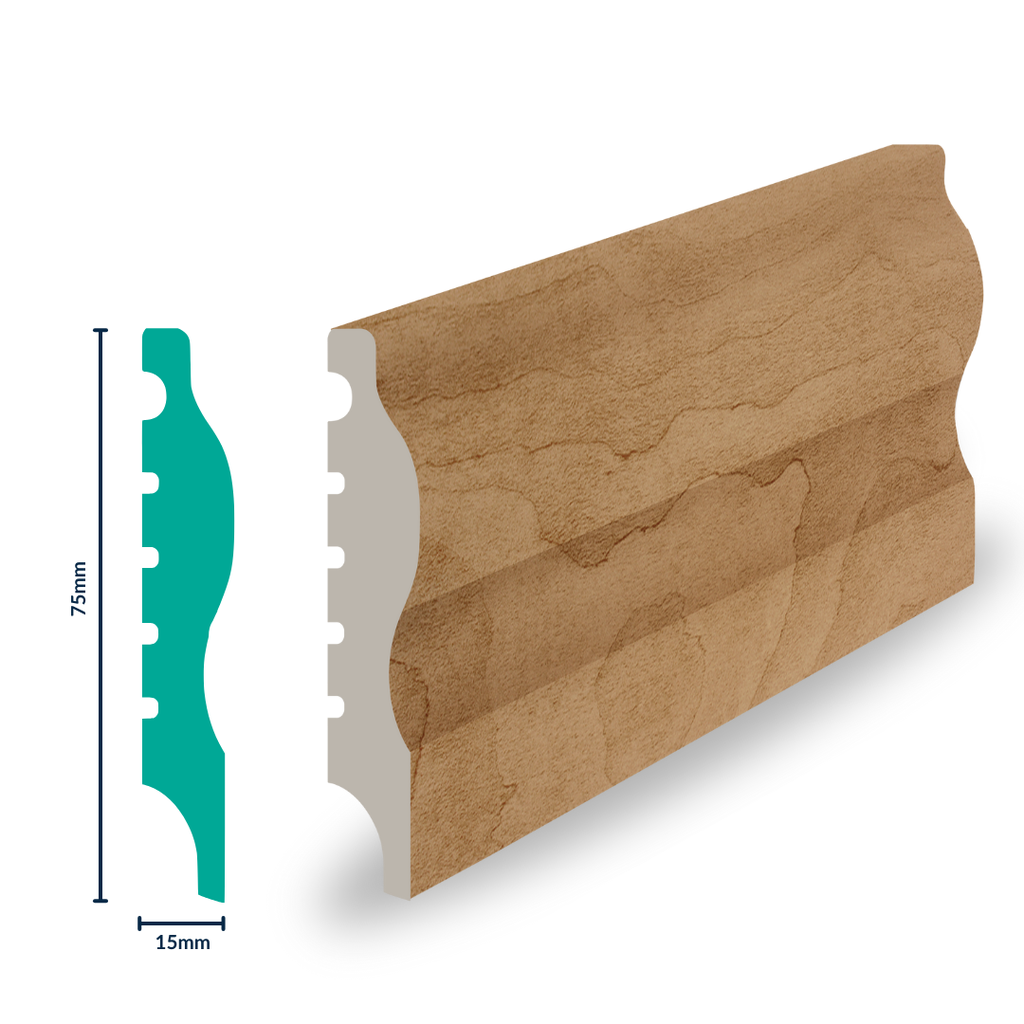 HDPS Skirting H 75 X W 15 X L 2700mm  Birch