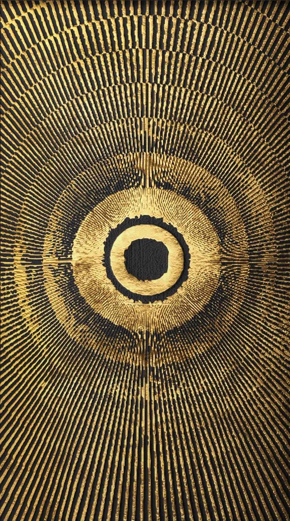 Print On Canvas Goldleaf Balck And Gold 700X1400mm