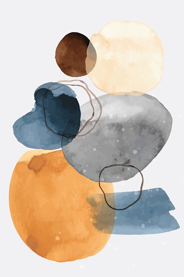 Print On Canvas Abstract Water Colour 600X900mm