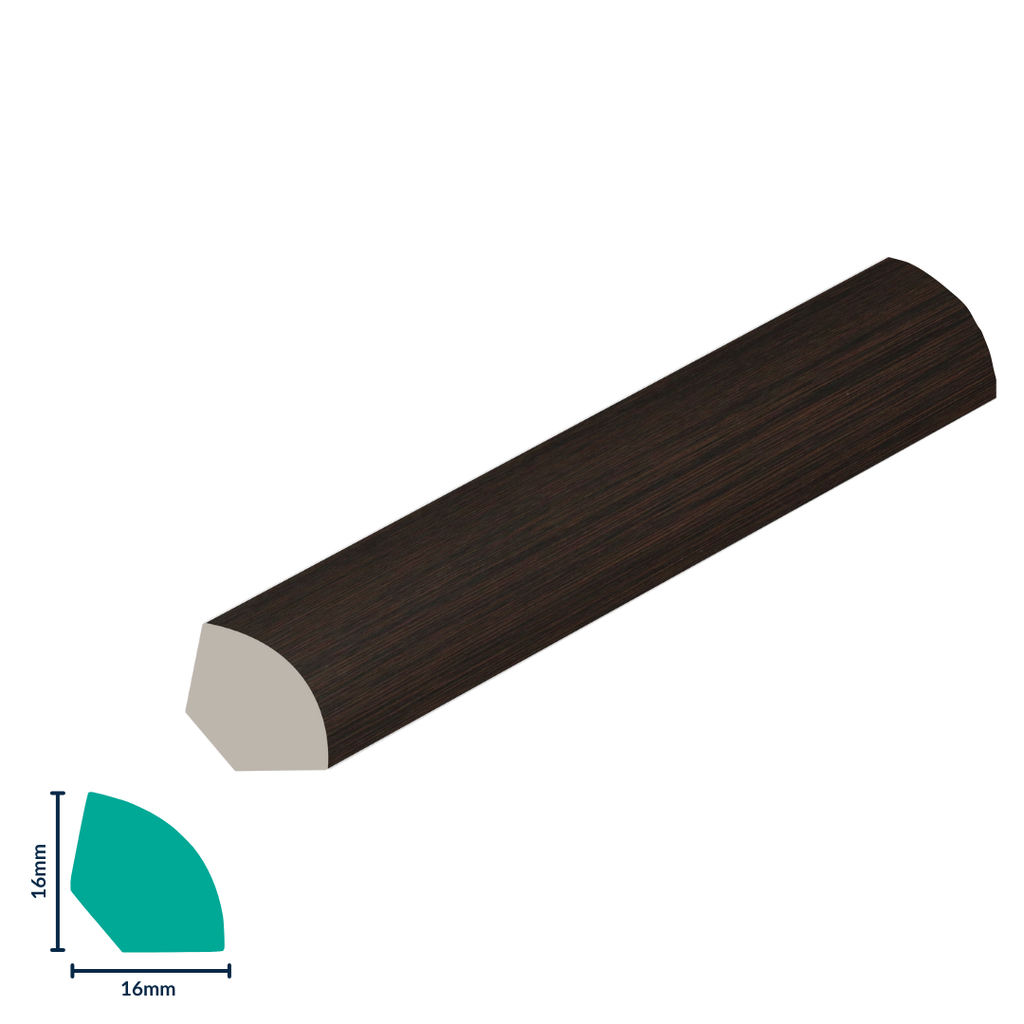 HDPS Quarter Round H 16 X W 16 X L 2700mm Mahogany