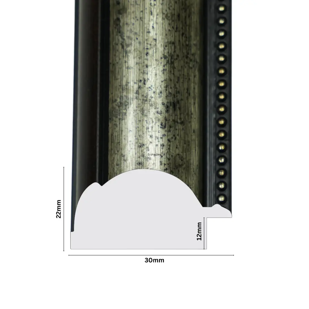 PS Moulding W 43 X H 21 X L 2900mm Silver & Bronze