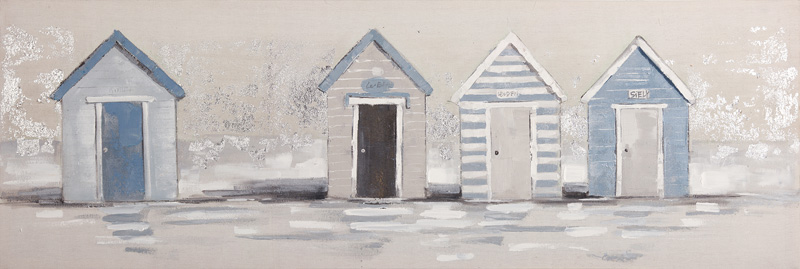 Oil On Canvas Beach Hut 500X1500mm