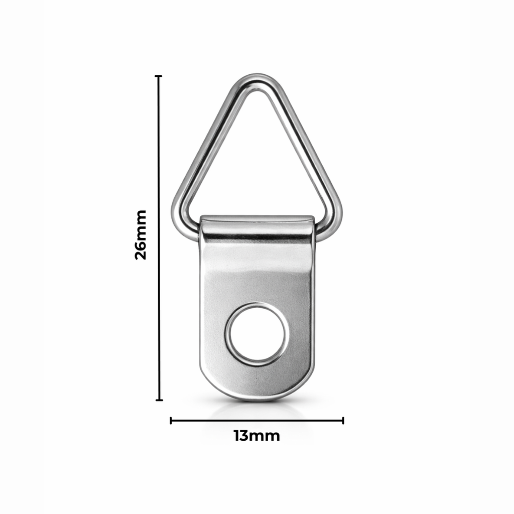Hanger D-Ring Triangular 13X26mm 100 Pack Silver