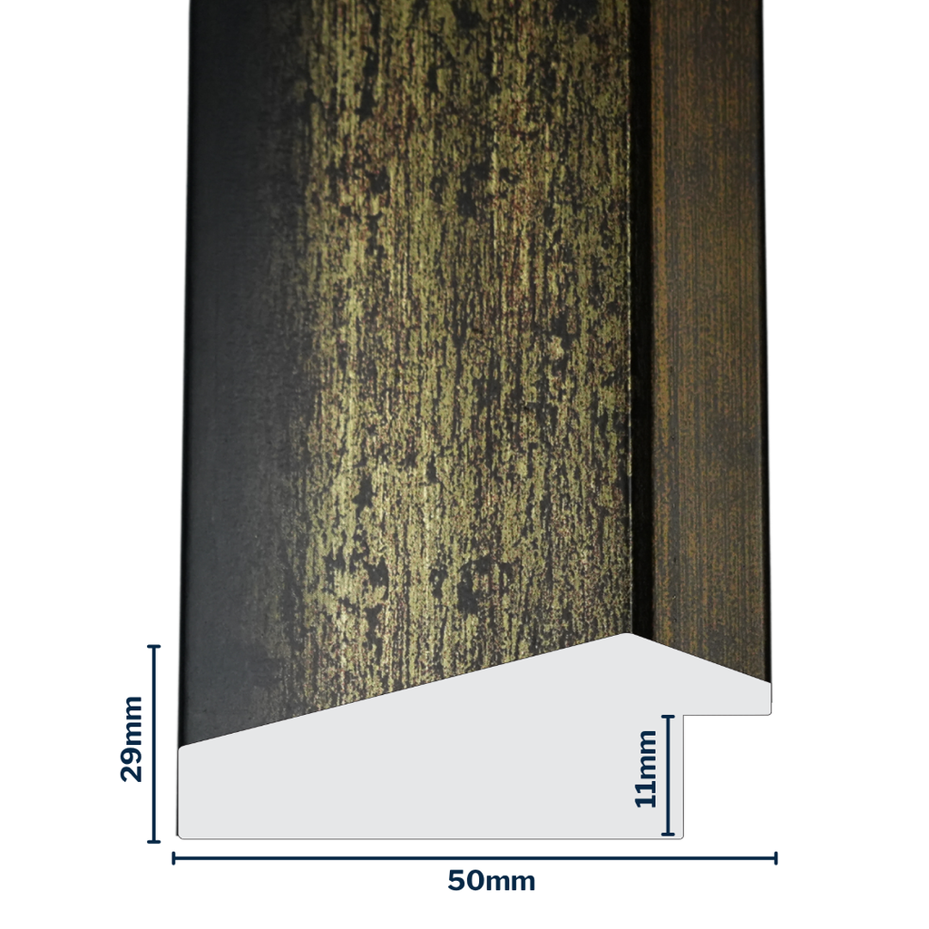Q-Moulding W 50 X H 29 X L 2900mm Mottle Gold & Black