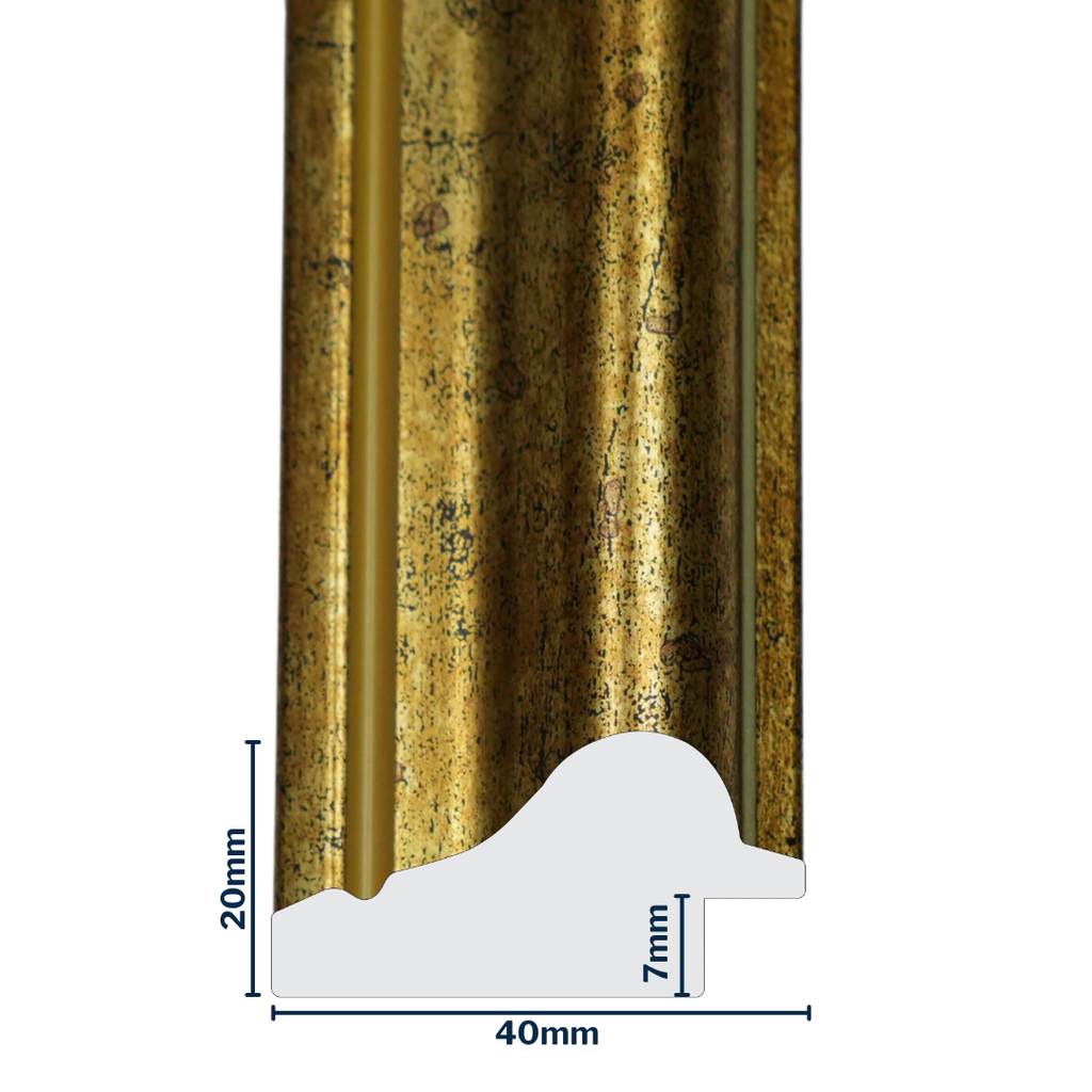 Q-Moulding W 40 X H 20 X L 2900mm Antique Gold