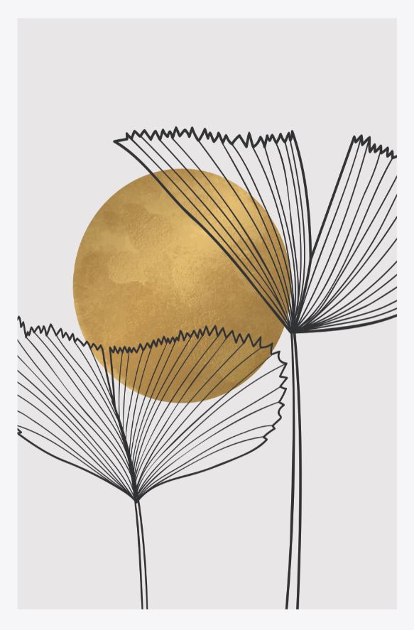 Print On Canvas Abstract Gold & Black 600X900mm