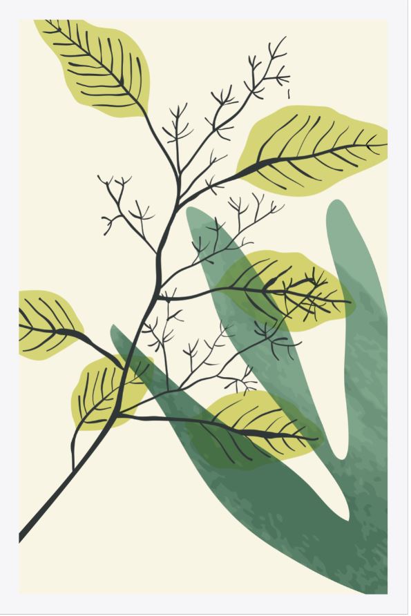 Prints On Canvas Flowers Green Leaves (600X900)