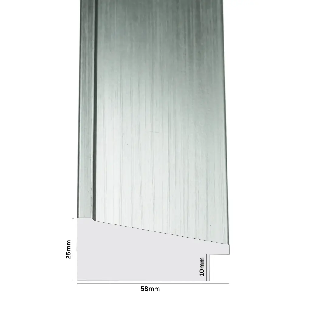 PS Moulding W 58 X H 25 X L 2900mm Silver