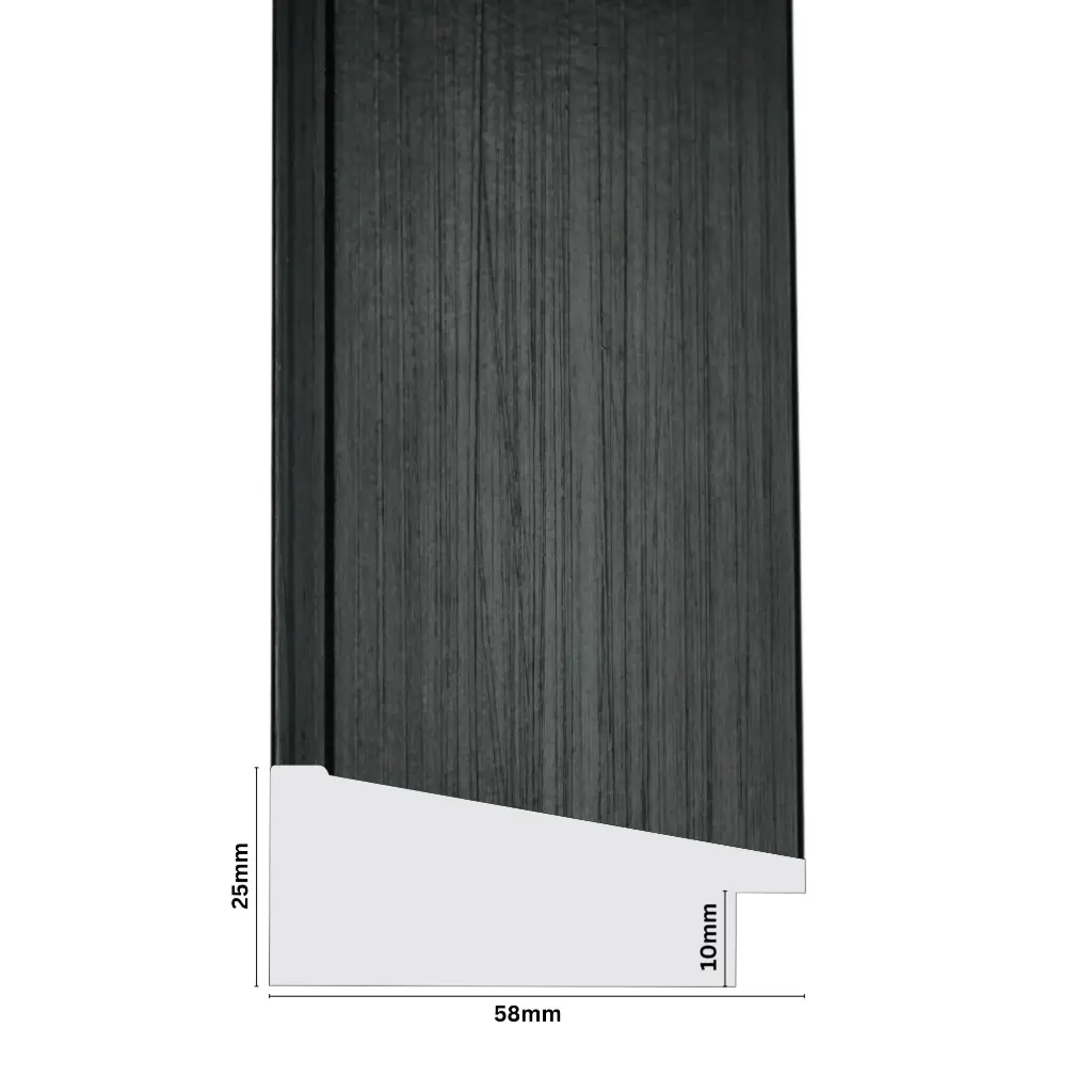 PS Moulding W 58 X H 25 X L 2900mm Black