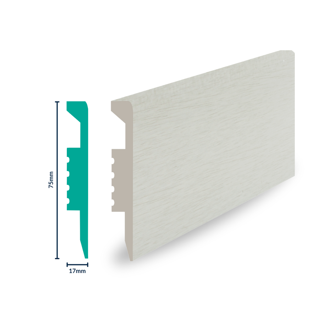 HDPS Skirting H 75 X W 17 X L 2700mm Poplar