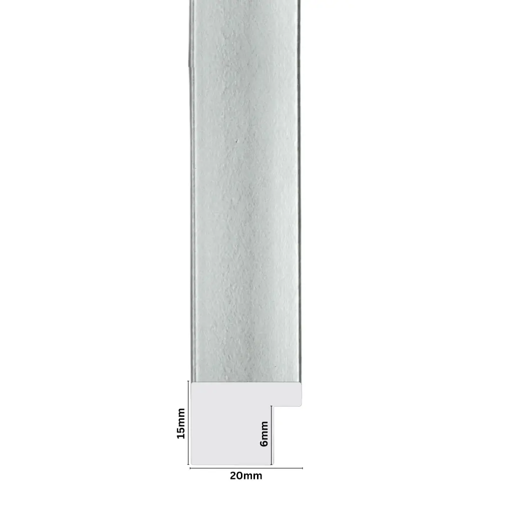 PS Moulding W 20 X H 15 X L 2900mm Crossed Brush Silver