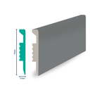[3015ZO] HDPS Skirting H 75 X W 17 X L 2700mm Castle Grey