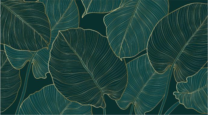 Print On Canvas Leaves 1800X970mm