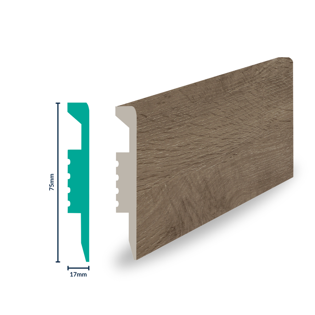 HDPS Skirting H 75 X W 17 X L 2700mm Cashew