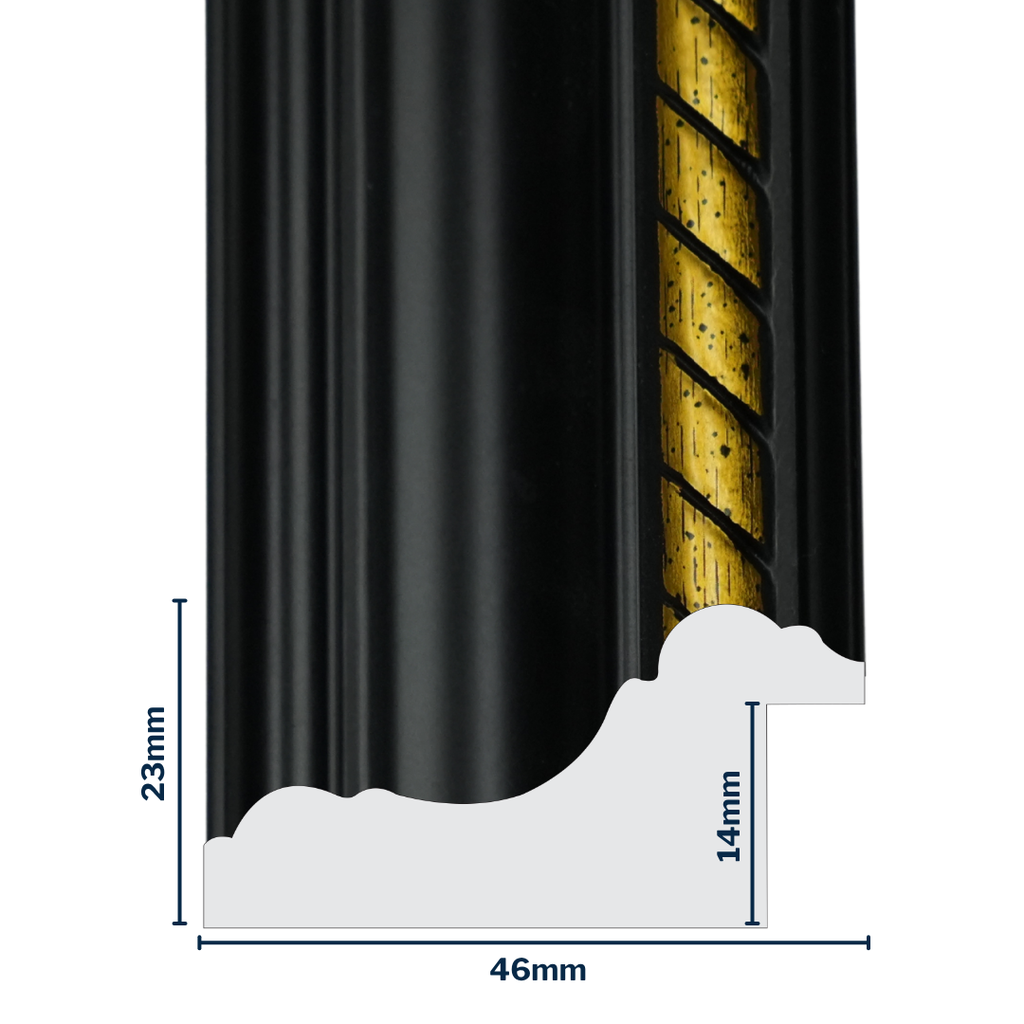 Q-Moulding W 46 X H 23 X L 2900mm Black